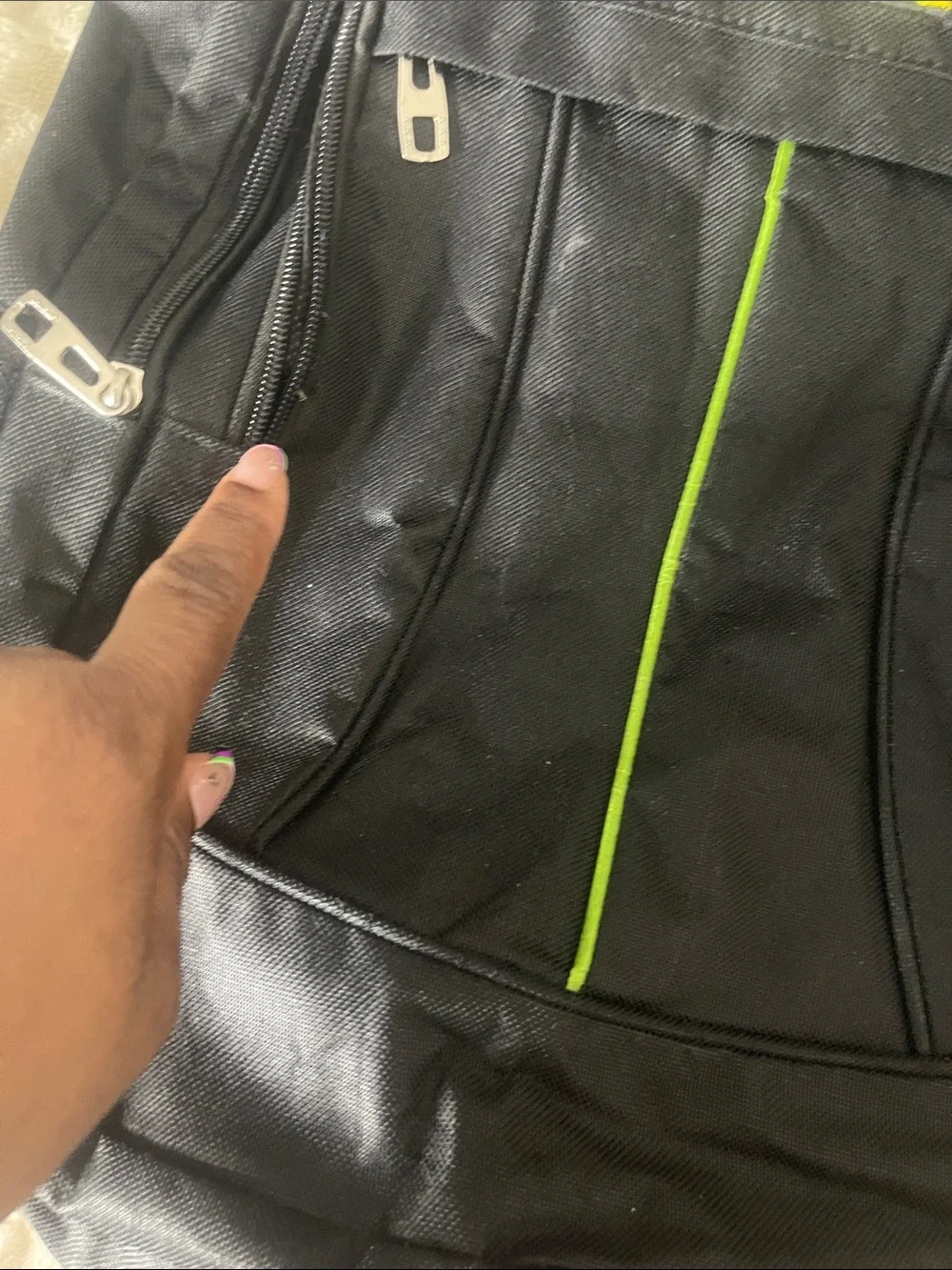 NWOT Black Backpack Green Accent & Jamaica Patch REFER TO PIC/VID 4 MISSING ZIP